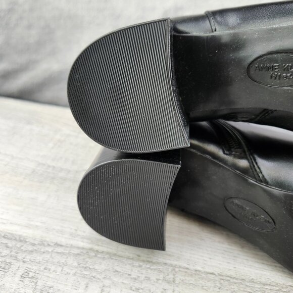 AK Anne Klein Women Size 8 Kalana Black  Over Ankle Iflex Side Zip Faux Leather - Picture 13 of 15